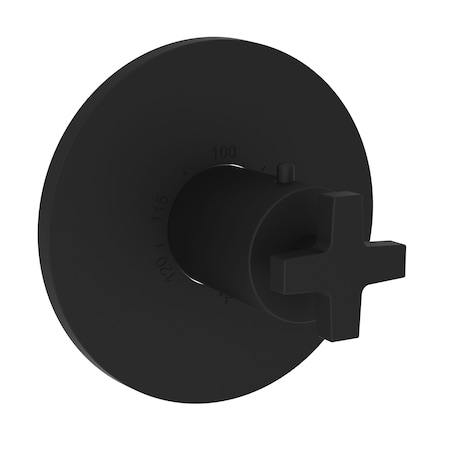 Newport Brass 3/4" Round Thermostatic Trim Plate With Handle in Flat Black 3-2984TR-56